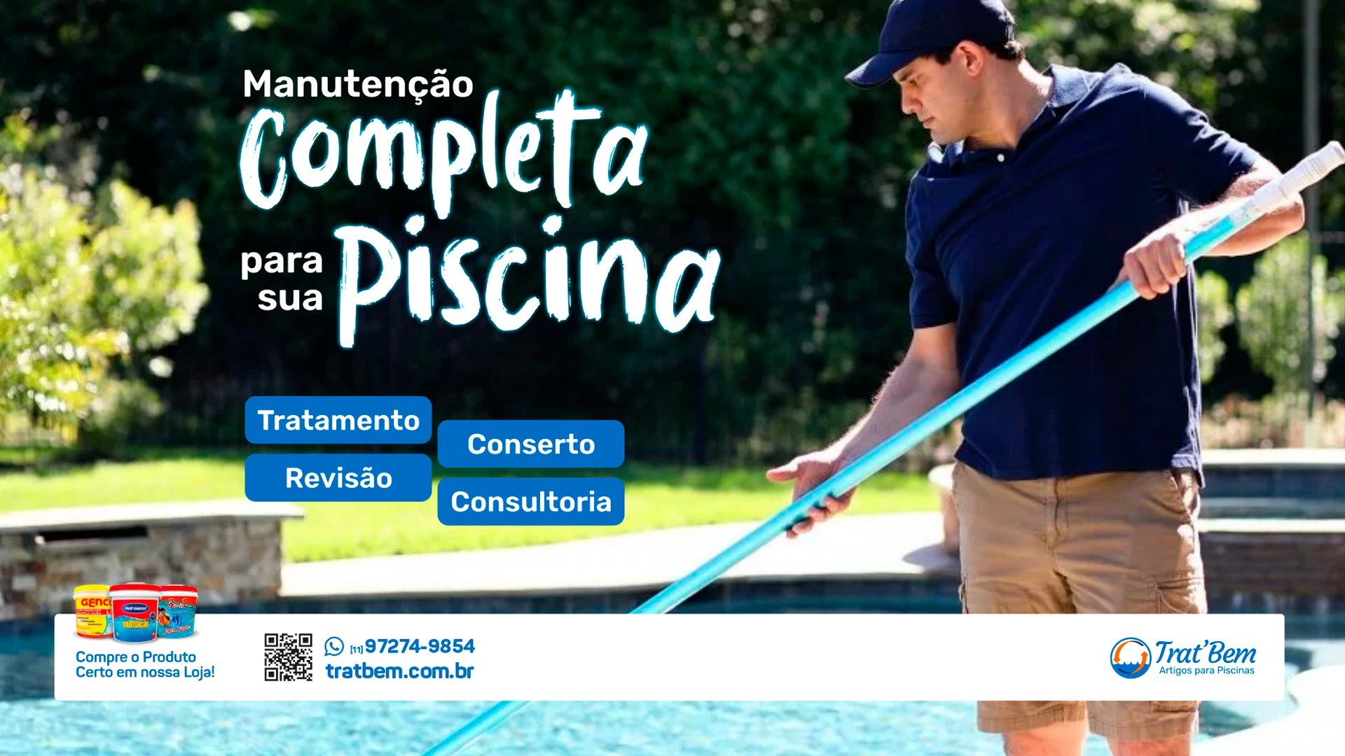 Mais do que produtos, oferecemos soluções completas para sua piscina!